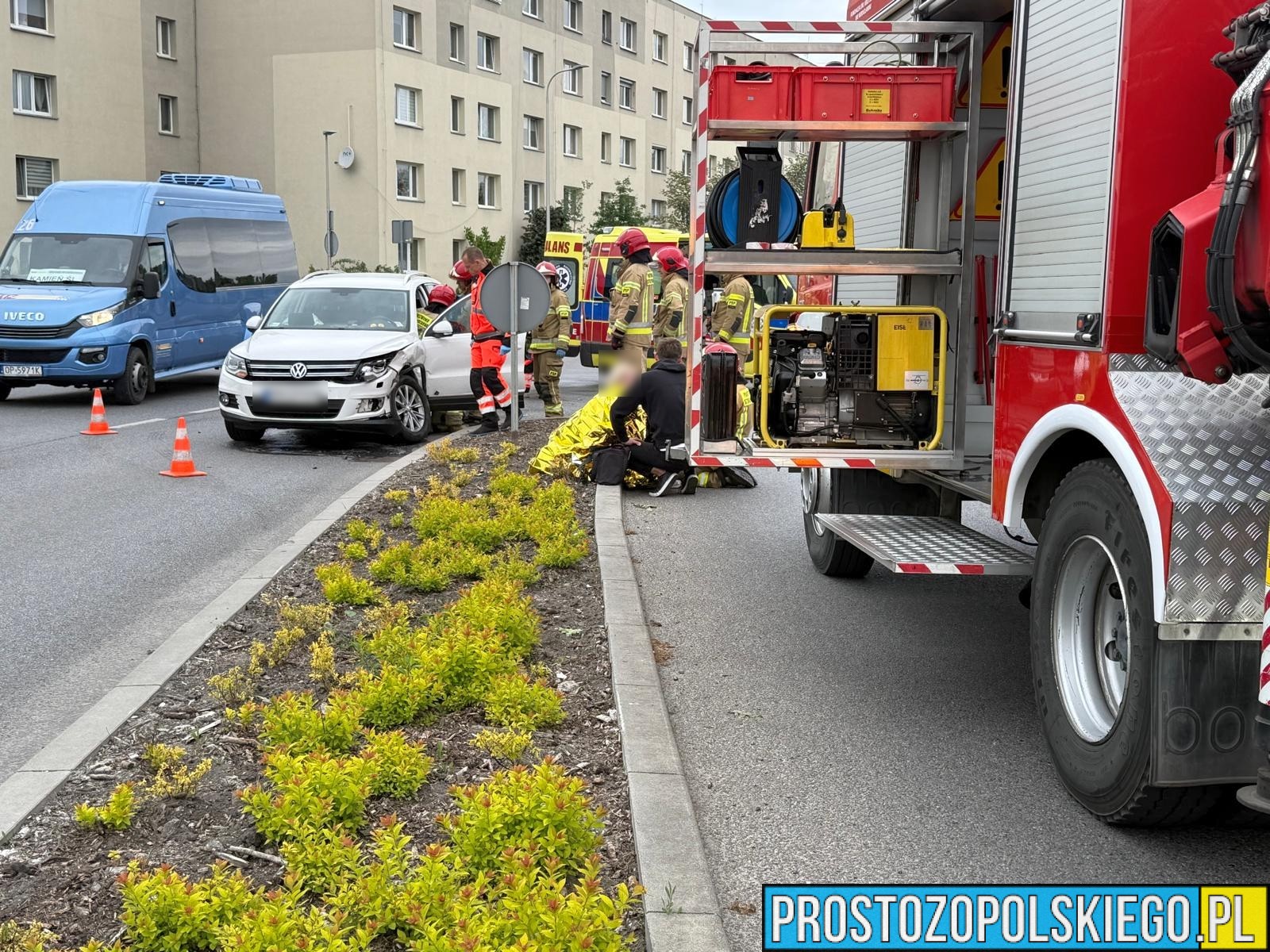 wypadek w Opole, wypdek na fabrycznej, fabryczna opole wypadek,