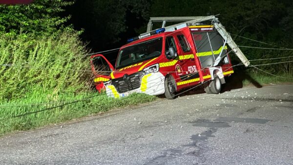 Wypadek samochodu strażackiego z OSP Brzeźce