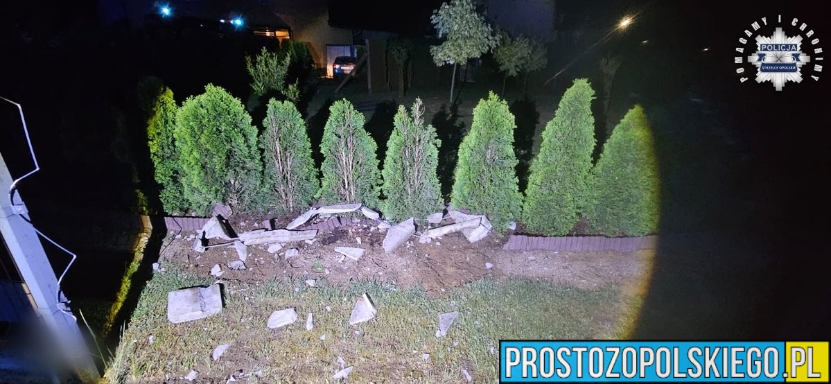 pijany kolumbijczyk, wypadek wypadek zimna wódka, wypadek strzelce, wjechał autem w garaż, staranował posesję,