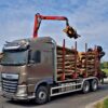 Przeciążony transport drewna zatrzymany przez Inspekcję Transportu Drogowego. Zespół pojazdów ważył ponad 52 tony