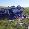 Dachowanie auta na autostradzie A4. Kierujący obywatel Ukrainy miał 0,9 promila i został zabrany do szpitala