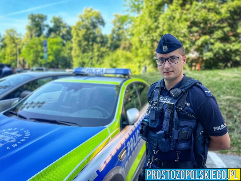 Policjant z Opola reaguje nawet po służbie – przykład wzorowej postawy sierż. Roberta Maczurka