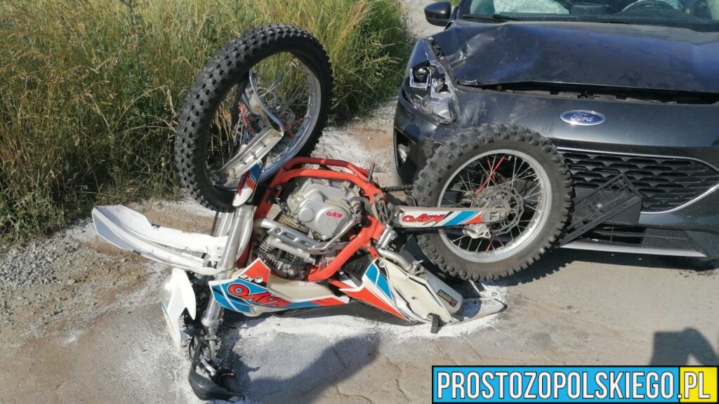Wypadek w Pawłowie: motocyklista przetransportowany śmigłowcem do szpitala