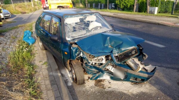 Wypadek w Rozwadzy na DW 423 – zderzenie autobusu ze Skodą, jedna osoba trafiła do szpitala
