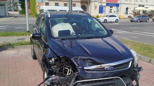 Wypadek w Namysłowie na ulicy Bohaterów Warszawy