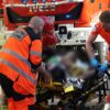 Pożar w wiacie śmietnikowej przy ul. Sieradzkiej – jedna osoba poparzona