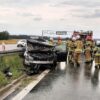 Zderzenie dwóch samochodów na A4 w powiecie strzeleckim. Sześć osób podróżowało autami, w tym dzieci