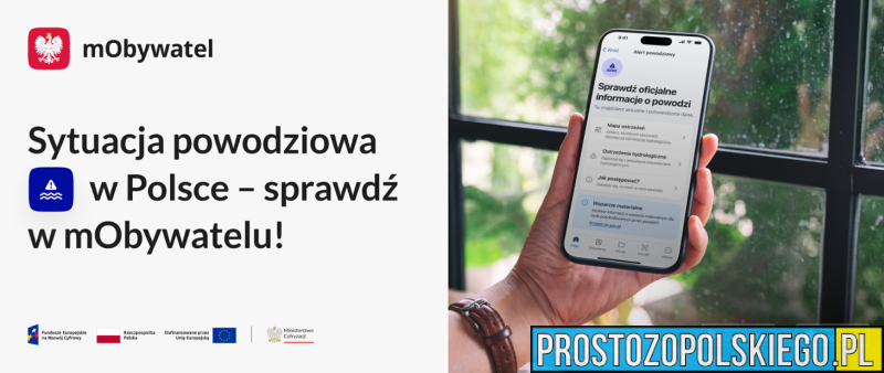 Alert powodziowy w mObywatelu. Szybki dostęp do wiarygodnych informacji i aktualnych ostrzeżeń