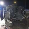 Wypadek na obwodnicy południowej Opola – BMW dachowało, auto rozerwane jak konserwa