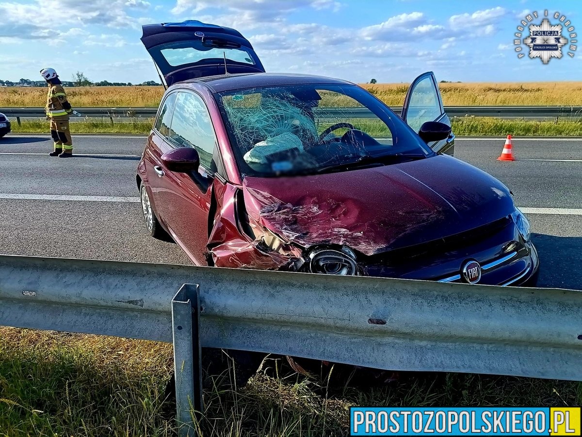 Groźna kolizja trzech pojazdów na autostradzie A4. Sprawczyni nie miała prawa jazdy