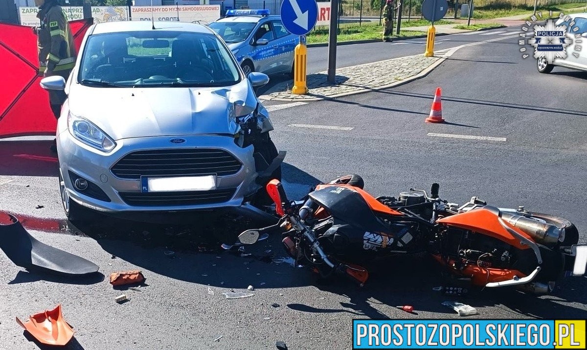 Dwa groźne wypadki z udziałem motocyklistów w powiecie kędzierzyńsko-kozielskim – policja apeluje o ostrożność!