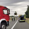 Wypadek na A4 w okolicach Opola. Bus wypadł z drogi i uderzył w drzewo – interweniował śmigłowiec LPR, jedna osoba ranna