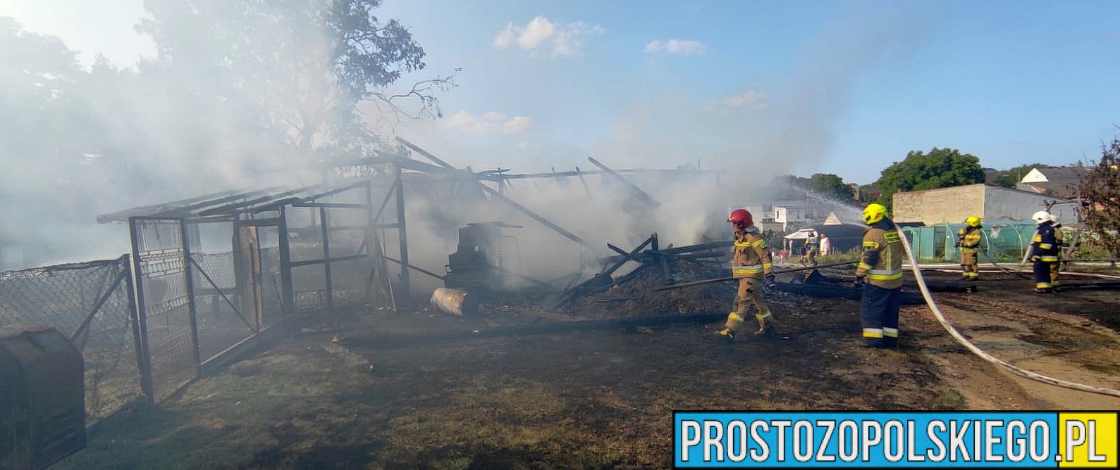 Pożar stodoły w Rudnikach – całkowite spalenie budynku