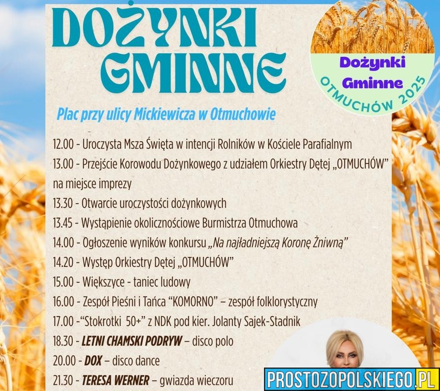 Dożynki Gminne w Otmuchowie 2025 – tradycja, muzyka i wspólne świętowanie plonów