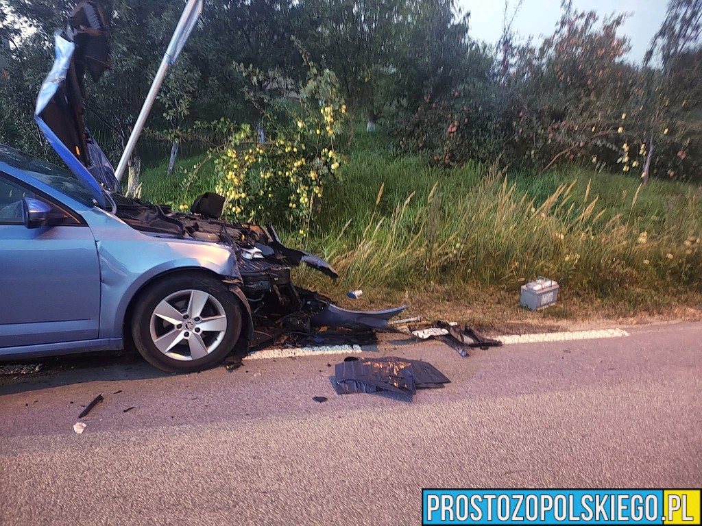 Wypadek w gminie Namysłów. BMW zderzyło się ze Skodą – jedna osoba w szpitalu