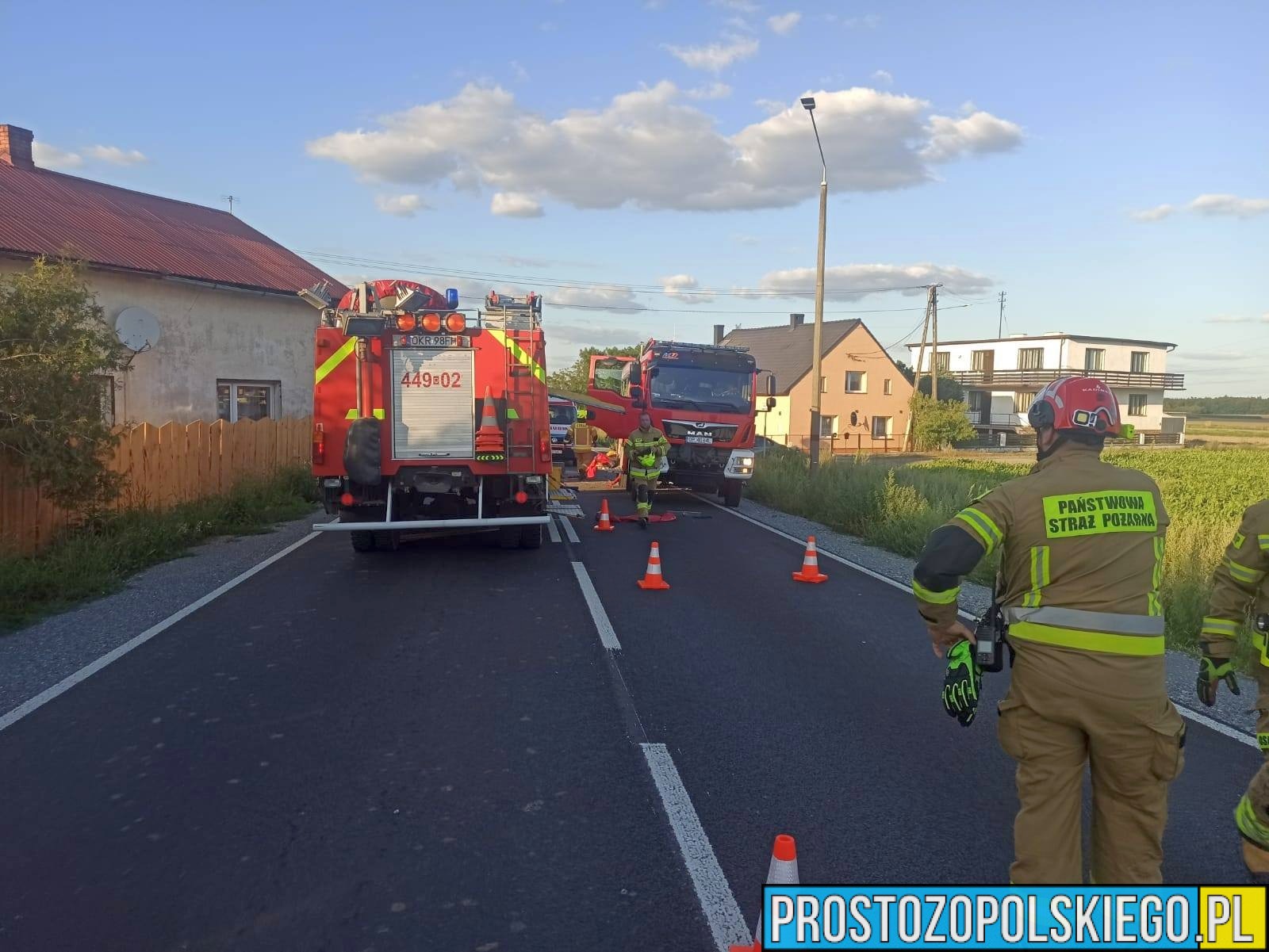 wypadek w ściborowicach, poważny wypadek, poszkodowany kierowca, krapkowice wypadek, wypadek poważny,