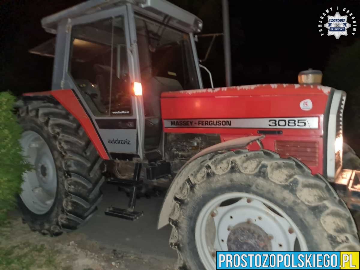 56-latek z blisko 3 promilami za kierownicą ciągnika. Zatrzymany przez policję w powiecie głubczyckim