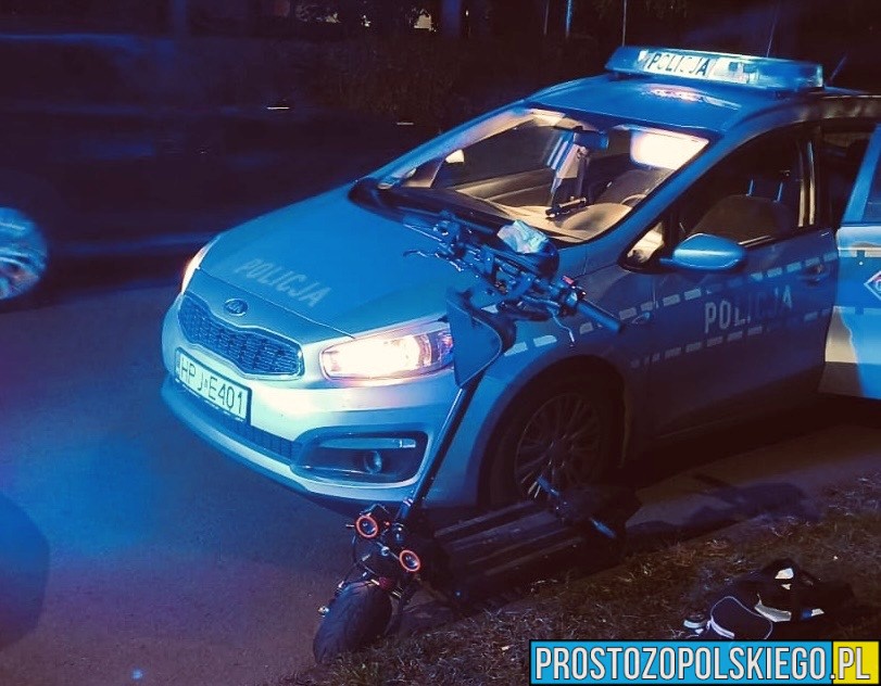 Kolizja z radiowozem i 7 tysięcy mandatu – pościg za 32-latkiem na hulajnodze