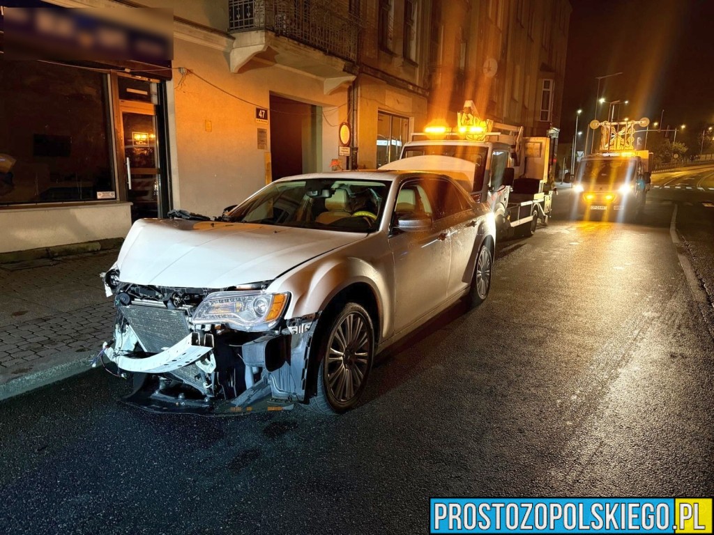 2 promile we krwi – 45-latek uderzył w latarnię na ul. Reymonta w Opolu