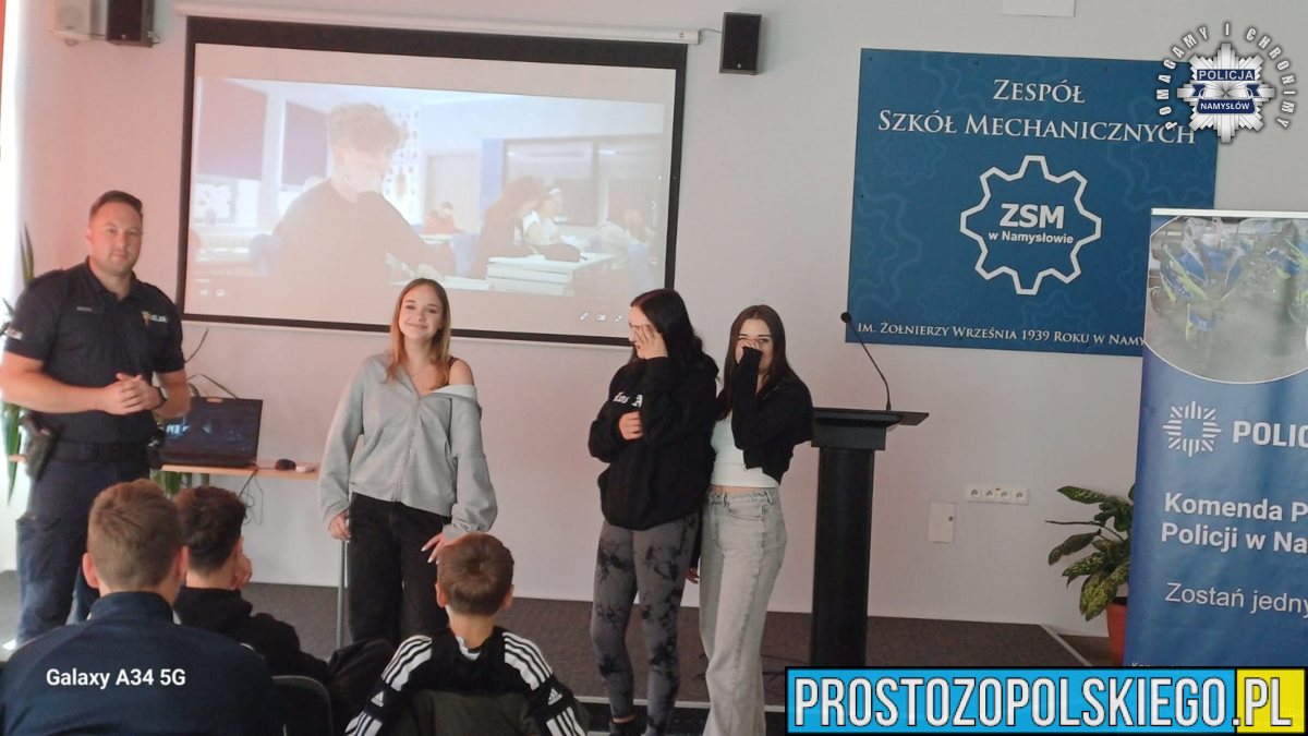 Policjanci z Namysłowa o odpowiedzialności prawnej nieletnich