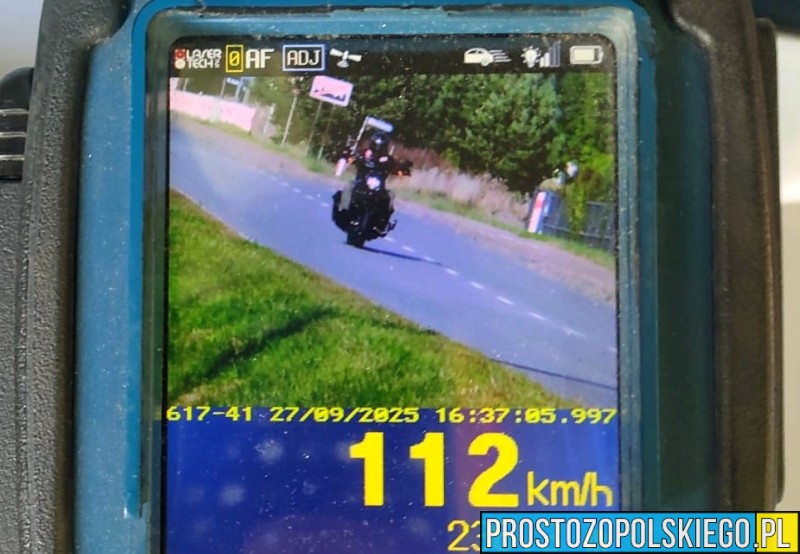 Wierchlesie: motocyklista harleyem pędził 112 km/h w terenie zabudowanym. Stracił prawo jazdy