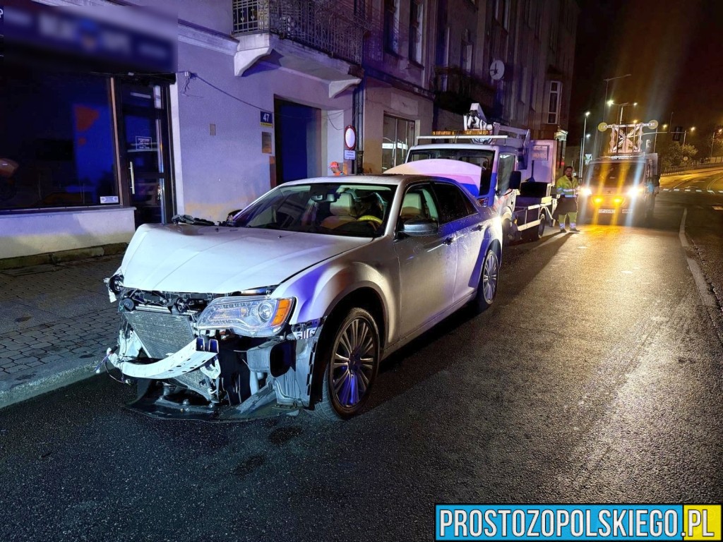 2 promile we krwi – 45-latek uderzył w latarnię na ul. Reymonta w Opolu