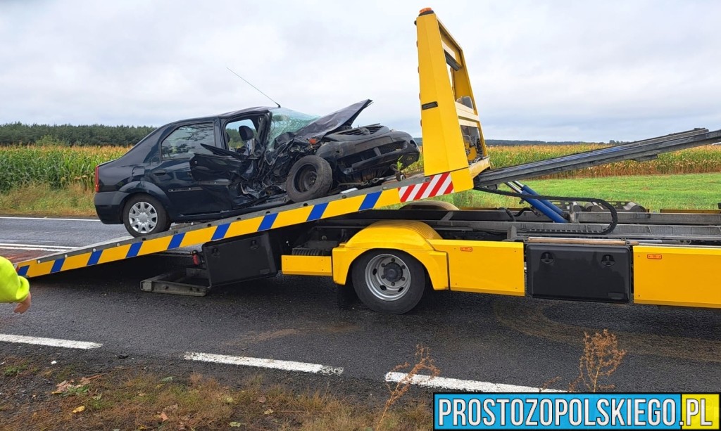 Wypadek na DK42/DK43 w powiecie oleskim. Kierowca jeepa miał ponad 2 promile