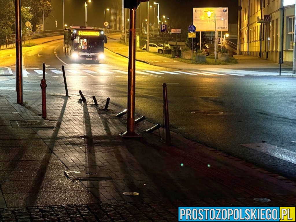 2 promile we krwi – 45-latek uderzył w latarnię na ul. Reymonta w Opolu