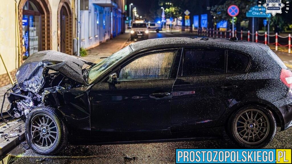 Kluczbork: 21-latek BMW uderzył w budynek i uszkodził gazociąg – wysoki mandat i 28 punktów karnych