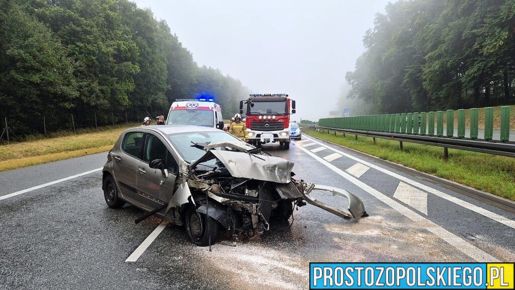 Wypadek na autostradzie A4 w rejonie Ligoty Górnej