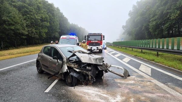 Wypadek na autostradzie A4 w rejonie Ligoty Górnej