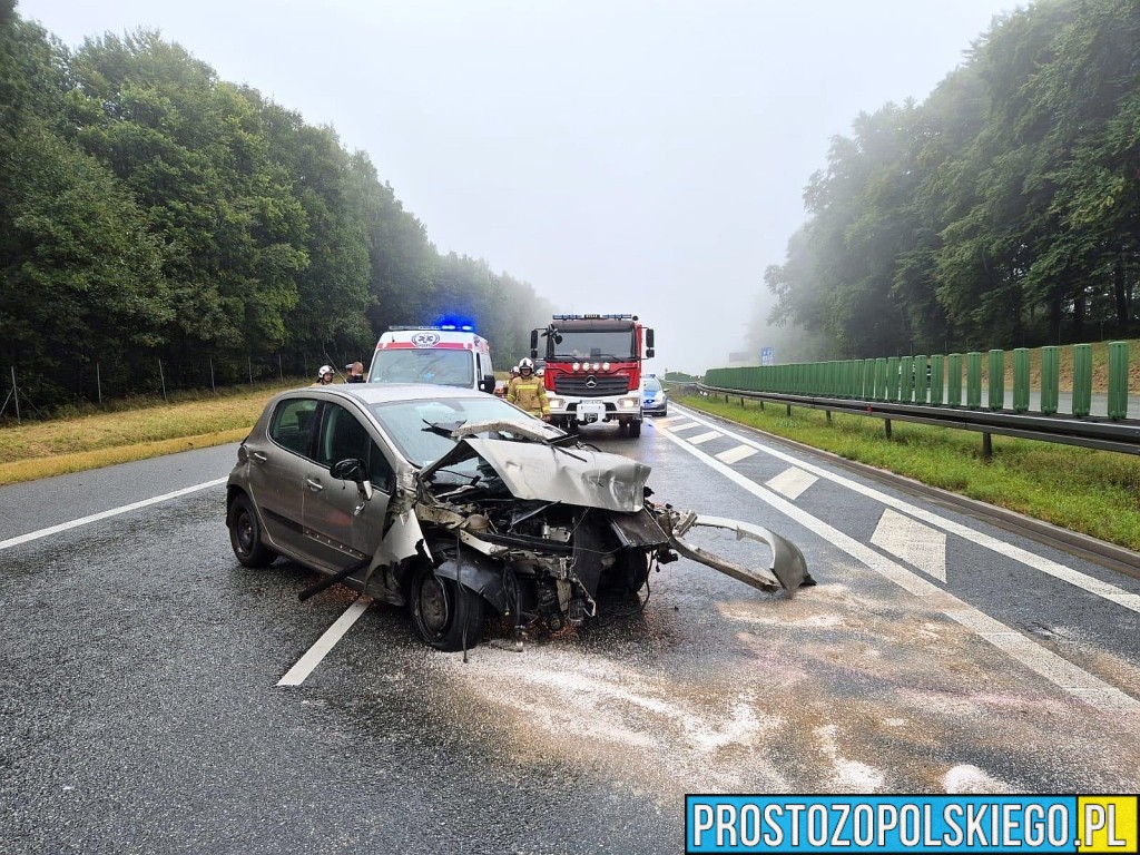 Wypadek na autostradzie A4 w rejonie Ligoty Górnej