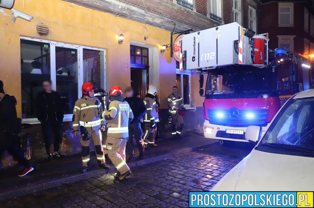 pożar piwnicy staromiejska w opolu, pożar piwnicy, pożar w centrum opola, pożar w bloku, pożar pod lokalem, pożar pomieszczeń piwnicznych, 
