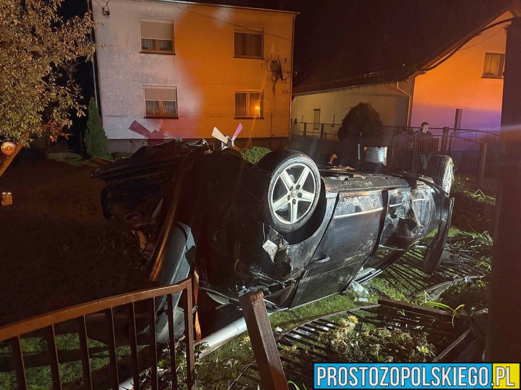 opole oświęcimska wypadek, oświęcimska dachowanie, 3 zakazy prowadzenia, dachowanie auta. polskie wypadki, polscy kierowcy, wypadki w polsce, 