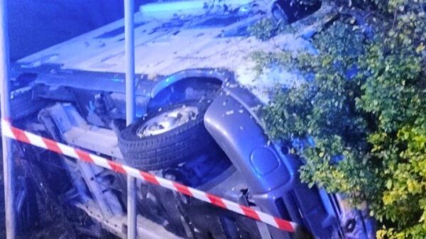 Sarnów: kamper wpadł do rowu na DK11. Kierowca miał dużo szczęścia