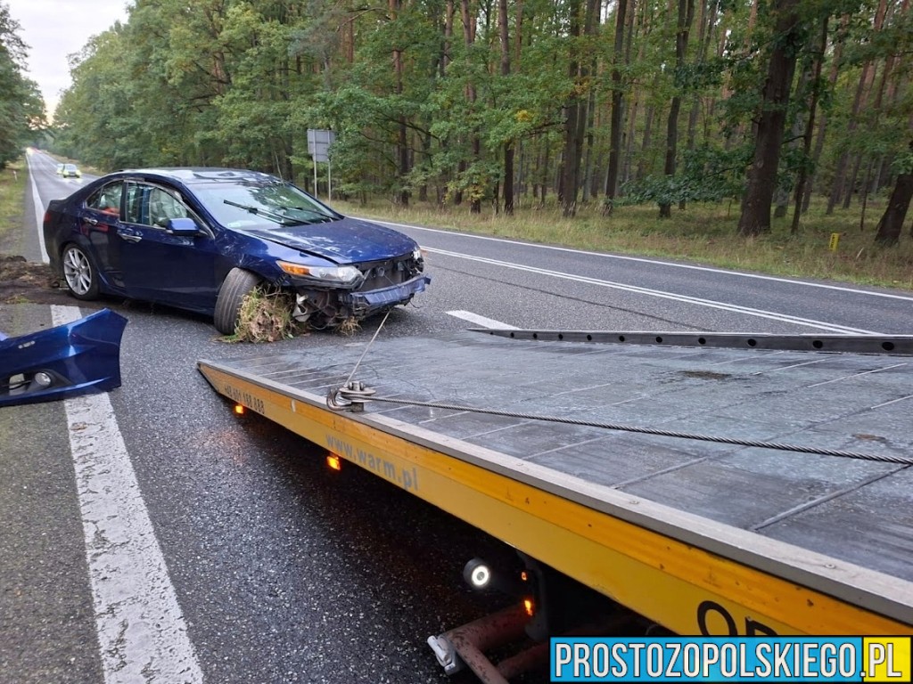 trasa opole nysa, wypadek w Dąbrowie, wypadek w lesie, samochód wypadł z drogi, traza opole nysa, prosto z opolskiego, prostozopolskiego, 