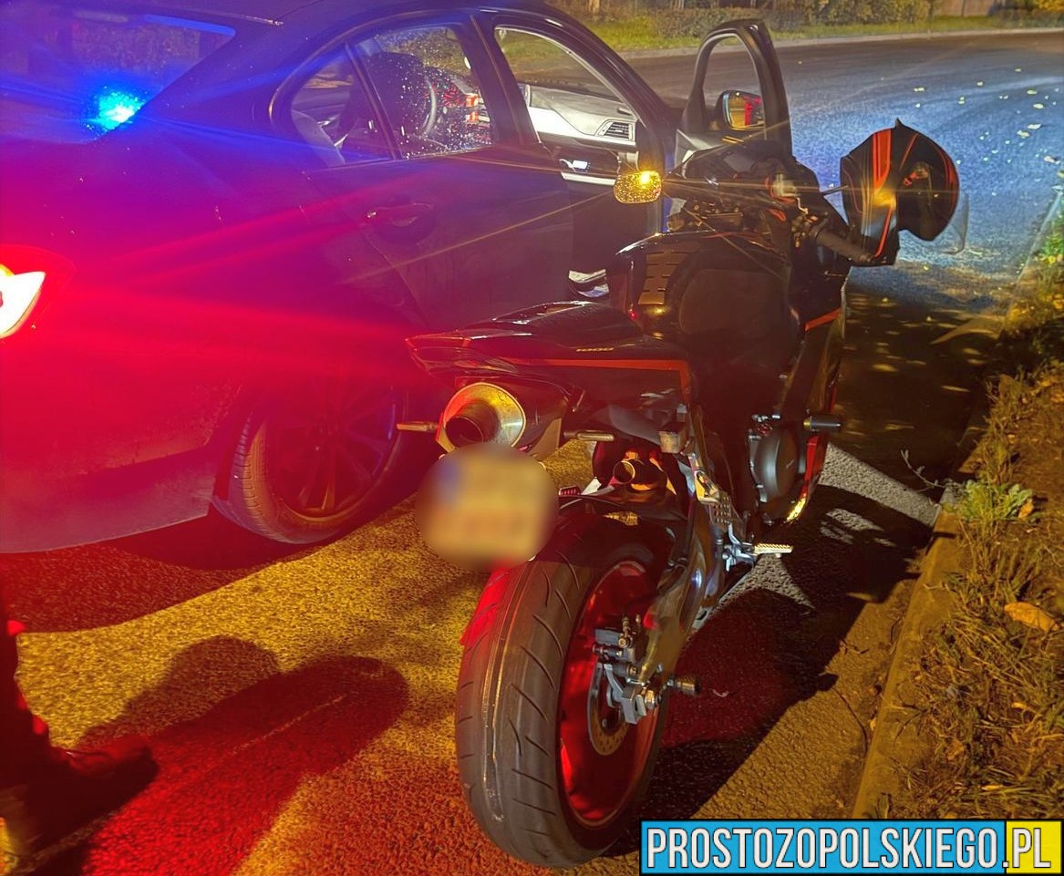 22-letni motocyklista z Opola „palił gumę” na parkingu – mandat 8 tysięcy złotych i 15 punktów karnych