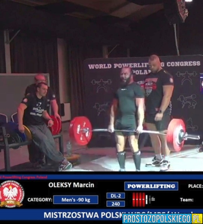 marcin oleksy, trójbój siłowy, wice mistrz w kraju, mistrostwa w trójboju siłowym, zawody, siłowe, siłacz, opolanin mistrzem,