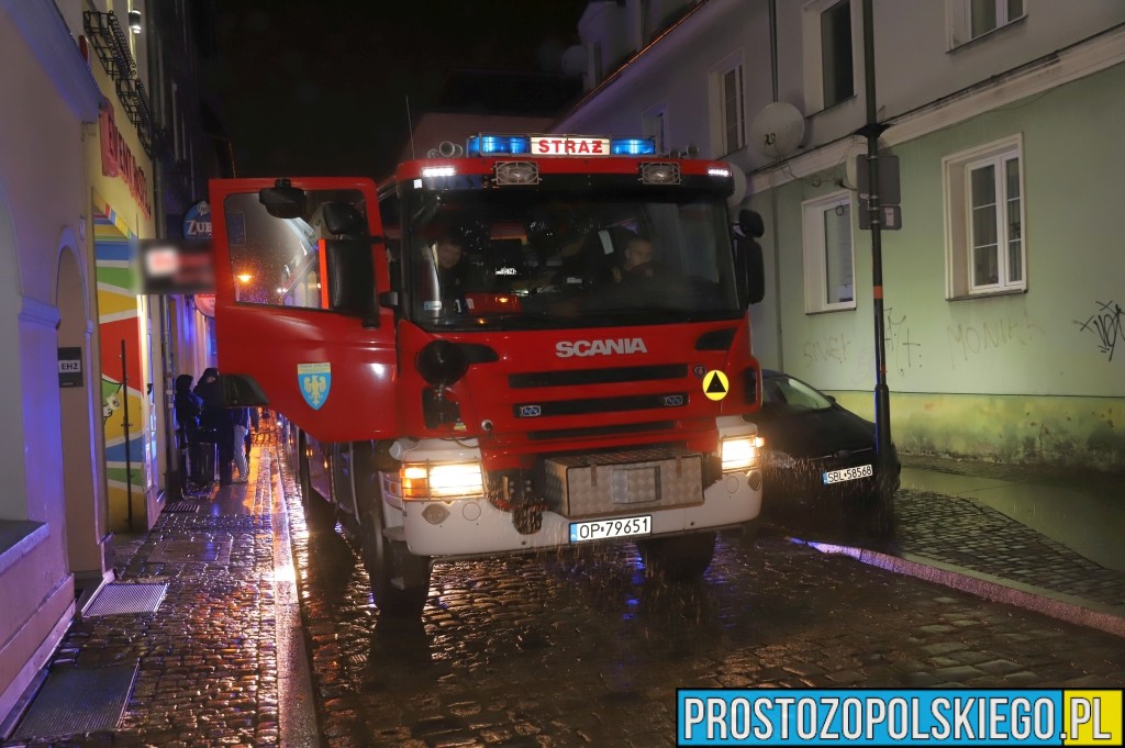 pożar piwnicy staromiejska w opolu, pożar piwnicy, pożar w centrum opola, pożar w bloku, pożar pod lokalem, pożar pomieszczeń piwnicznych, 