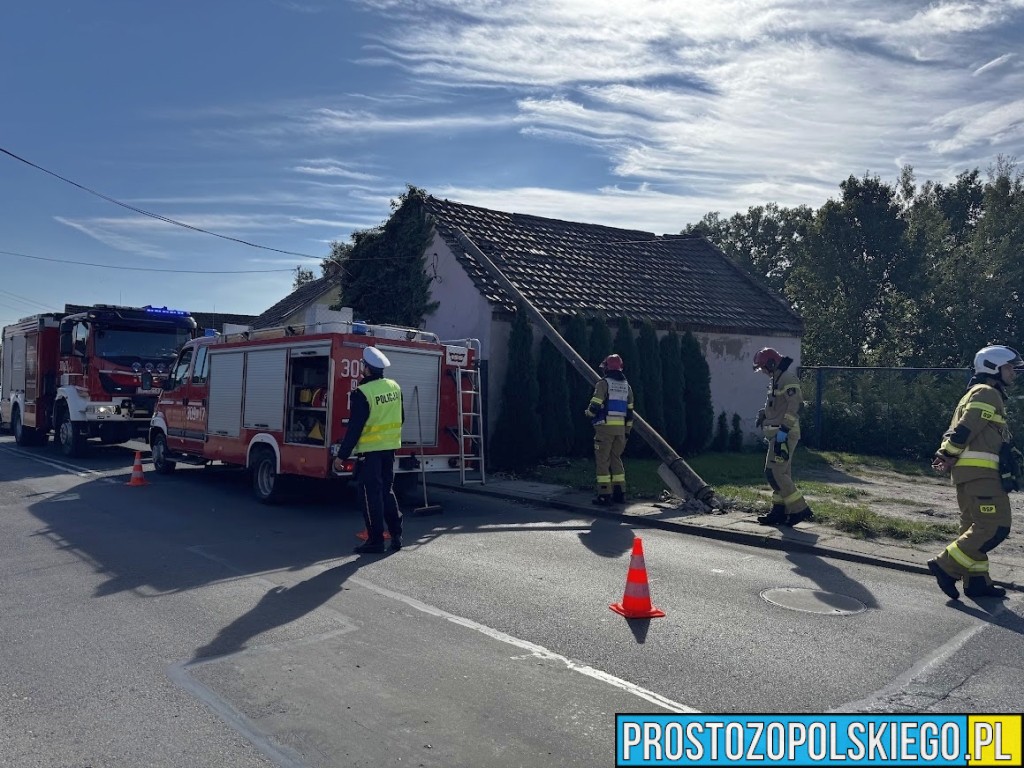 Wypadek na ulicy Teligi w Opolu. Samochód uderzył w słup telekomunikacyjny