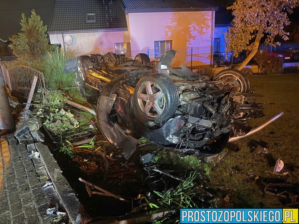 opole oświęcimska wypadek, oświęcimska dachowanie, 3 zakazy prowadzenia, dachowanie auta. polskie wypadki, polscy kierowcy, wypadki w polsce, 