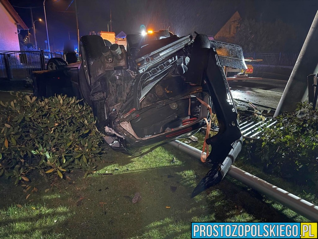 opole oświęcimska wypadek, oświęcimska dachowanie, 3 zakazy prowadzenia, dachowanie auta. polskie wypadki, polscy kierowcy, wypadki w polsce, 