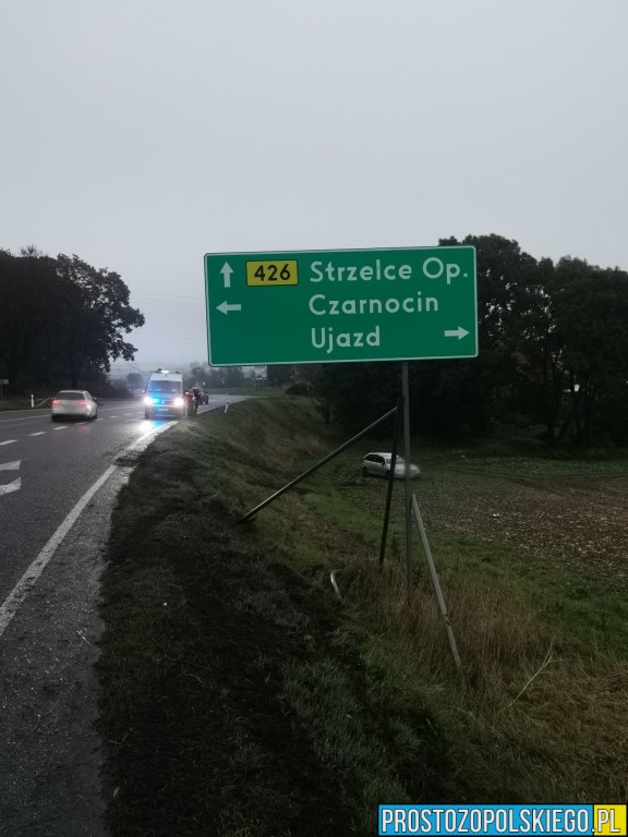 dachowanie, dachowanie strzelce opolskie, dachowanie w strzelcach, samochód dachował w strzelcach, samochód wypadł z drogi i dachował,