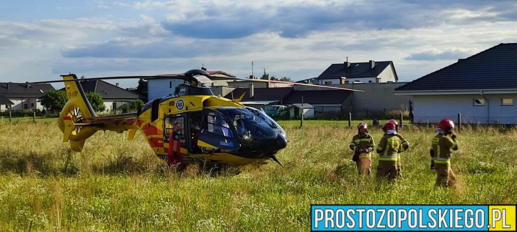 Wypadek quada w Jędrzychowie. Jedna osoba trafiła do szpitala, na miejscu lądował śmigłowiec LPR