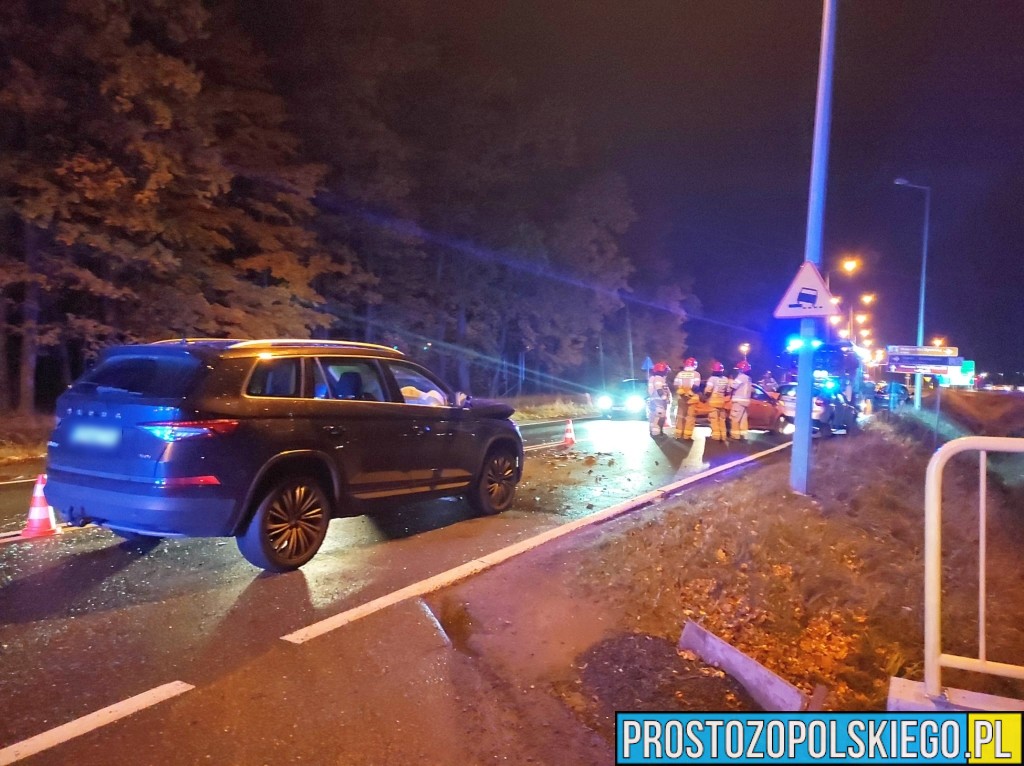 wypadek, wypadek w opolu, zderzenie trzech aut, wypadek przy działkach, wypadek przy zjeśdzie na działki, wypadek na wylocie z opola,