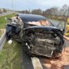 Wypadek na autostradzie A4 pod Prószkowem – kierowca hondy wjechał w naczepę