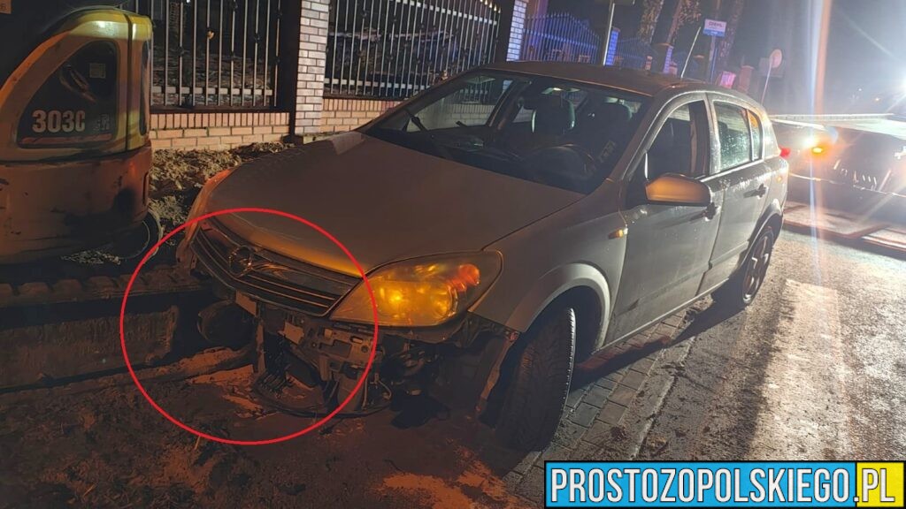 Namysłów: 32-latek z 3,7 promila uderzył w koparkę. Kierowca trafił do policyjnego aresztu
