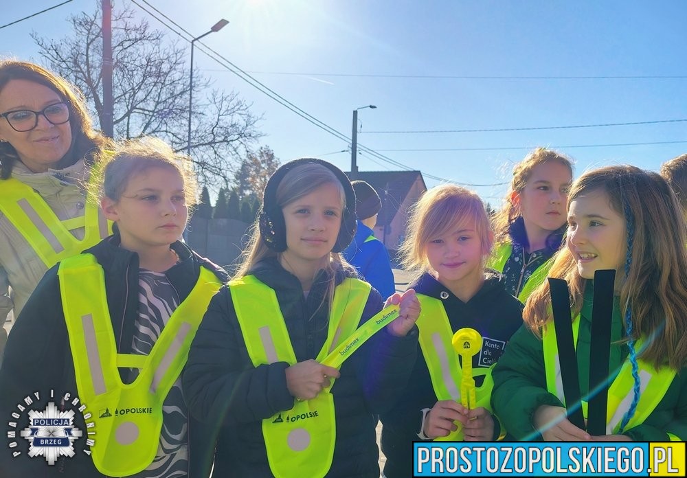 "Odblaskowa Szkoła" z policjantami z Lewina Brzeskiego