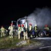 Pożar ciężarówki na drodze między Prószkowem a Zimnicami – kabina spłonęła doszczętnie