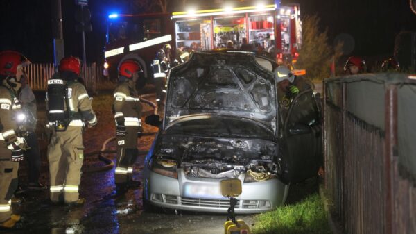 Pożar samochodu w Opolu – strażak z OSP gasił auto gaśnicą jeszcze przed przyjazdem jednostek
